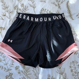Under Armour Black Shorts with Logo Band
